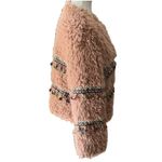 Dusty Pink Faux Fur Tassel Jacket Cozy Pink Teddy Jacket with Beaded Details XXL Size undefined Photo 2
