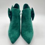 Allegra K  Ankle Boots Womens 6.5 Green Suede Bow Accent Pointed Toe‎ Stiletto Photo 3