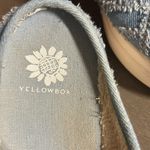Yellow Box  Denim Blue Slip-Ons platforms. Photo 2