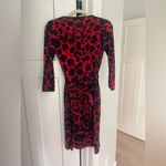 Diane Von Furstenberg  Silk Red Print Wrap New Julian Two Dress Photo 7