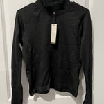 CALIA Women's‎ Relaxed Seamless Long Sleeve 1/4 Zip Pure Black Size Small NWT Photo 0