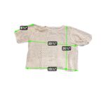 ESCVDO Carisa Crochet Fringe Hem Top Cream Multi Trim Knit Fest Boho – Size S Photo 2