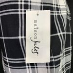 Maison Jules Womens Plaid Pants Crop Ankle Length Skinny Black White Medium Photo 7