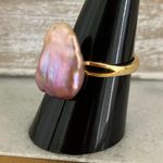 Gold Baroque Freshwater pearl ring Multiple Photo 2