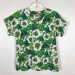 Vintage Hawaiian sunshine Hawaiian hibiscus scrub top S Green Photo 0
