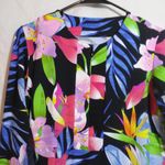 IBKUL Rio Zip Front Crew Neck Dress L Black Multi Long Sleeve Golf UPF 50 Size S Pink Photo 2