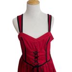 Hot Topic Red Velvet Skulls Cameo Corset Victorian Rose Dress Gown. Size Medium Photo 2