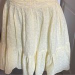 AQUA  V-Neck Ruffled Eyelet Mini Dress Women's Large Yellow Short Flutter Sleeve Photo 13