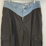 BLANK NYC  Pleated Denim Waist Cargo Pants Photo 6