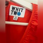Whit Two Anthropologie Bright Red Orange Ruffle Neck Tiered Midi Dress Sz XS Photo 2