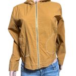 women's stretch nylon zip up thin casual hoodie short sweater M Gold Size M Photo 1