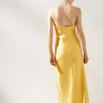 ZARA  golden Yellow Maxi satin corset bodycon formal Dress evening party wedding Photo 10