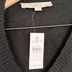 Loft NWT Wool Shimmer Bow Sweater Puff Sleeves Black Silver Women’s Size XS Photo 7