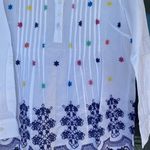 NWOT American Sweatshirt Womens tunic blouse, White, embroiderd eyelets Size S White Photo 3