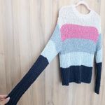 Z Supply  Womens Striped Sweater Size XL Multicolor Open Knit Boho Coastal Cozy Photo 3
