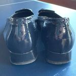 AGL Designer Pointed Toe Fringe Career Flats Navy Gold Leather Italian Size 6.5 Blue Photo 3