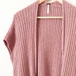 Free People  | Mauve Pink Wrap Cardigan Sleeveless Vest Sloppy Pocket | Small Photo 3