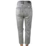 American Eagle Gray Distressed Real Good High Waist Cropped Mom Denim Jeans 0 Photo 2