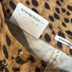 We Wore What Stiletto Slit Skinny Jeans in Cheetah Brown Photo 4