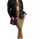 JustFab Oversized Denim Jacket Size 2Xl NW Detailed Tag. Photo 3