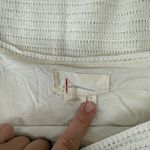 Anthropologie  Ruffled Pointelle Knit Mini Dress Square Neck Ivory Cream Womens S Photo 2