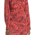 Open Edit  beautiful red open back satin long sleeve dress‎  Size Large Photo 0