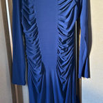 Bisou Bisou FINAL MARKDOWN  Royal Blue Ruched Long Sleeve Dress 14 Photo 0