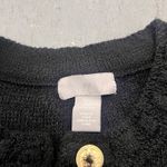 H & M Women's Black Knit Tweed Cardigan Jacket Gold Button Trim Size XL Photo 2