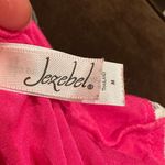 Jezebel Pink and White Lace Edges .Romper elastic waist adjustable straps Sz M Size M Photo 8