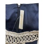 Naeem Khan linen dress appliqué and beading navy blue sz 8 Photo 5