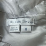 London Times  halter party shift dress shimmer white gray Sz 8 wedding guest Photo 10