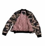 Miss London Jacket Pink Olive Black Quilted Camouflage Bomber Jacket Coat Large Photo 10