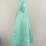 Rene Moiselle Bright Light Blue Halter Neck Prom Dress Size 10 Photo 1