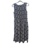 Croft & Barrow  Black and White Floral Smocked Midi Dress Size Medium Photo 2