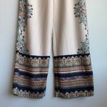 Farm Rio  Cream Satin Handkerchief Bohemian High Waist Wide Leg Pants Size XS Photo 2