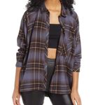 Urban Outfitters BDG  Brendan Plaid Blue and Brown Oversized Flannel Shirt Photo 1