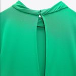 ZARA  Long Sleeve FLOWY DRAPED DRESS HIGH COLLAR Pleat Detail Asymmetric Hem NEW Photo 11