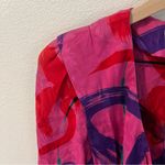 Flora Kung Vintage Silk Jacquard Floral Print Faux Wrap V Neck Midi Dress Pink Size 4 Photo 8