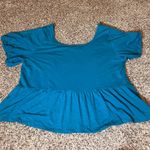 Lane Bryant  Teal Peplum Top Crochet Detail Short Sleeve Green Plus Size 22/24‎ Photo 4