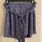 Drew  Paper Bag Dress Belted Shorts Cotton Linen Blend Chambray Blue Size SMALL Photo 0