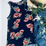 Loveappella Loveappela Stitch Fix Ernest Floral Navy Blue Swing Tank Top Photo 4