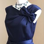 Eliza J  Satin Bodycon purple Blue 1 Shoulder Bow SZ S 8 runs small Belt … Photo 1