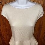 Alice + Olivia Cream Peplum Top Photo 3