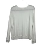 Sundry Womens White Mini Hearts Long Sleeve Scoop Neck Pullover Sweater Sz L Photo 3