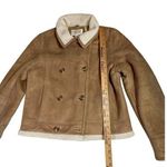 Talbots Petites Tan Faux Suede Jacket with Sherpa Lining Size L Photo 0