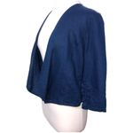 Chico's Chico’s Linen Open Front Lace Back Jacket Blue Small Photo 3