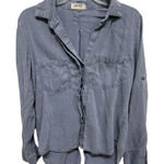 Bella Dahl  Blue Chambray Button Up Long Sleeve Split Back Size M Unassuming Photo 0