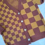 Vigoss  Checkered Orange and red button up cardigan size women’s medium Photo 1