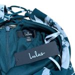 Lulus Lulu’s Flirtatious Essence Emerald Green Floral Lace Up Midi Dress US XS Photo 4