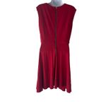 Eliza J  Size 10 Red Knit Fit‎ & Flare Midi Dress Photo 3